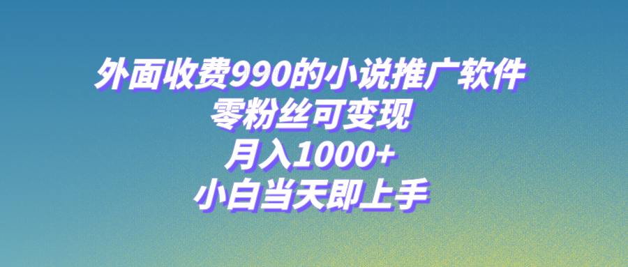 （8016期）小说推广软件，零粉丝可变现，月入1000+，小白当天即上手【附189G素材】| 网创圈