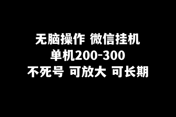 （8119期）无脑操作微信挂机单机200-300一天，不死号，可放大| 网创圈