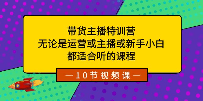 （8464期）带货主播特训营：无论是运营或主播或新手小白，都适合听的课程| 网创圈
