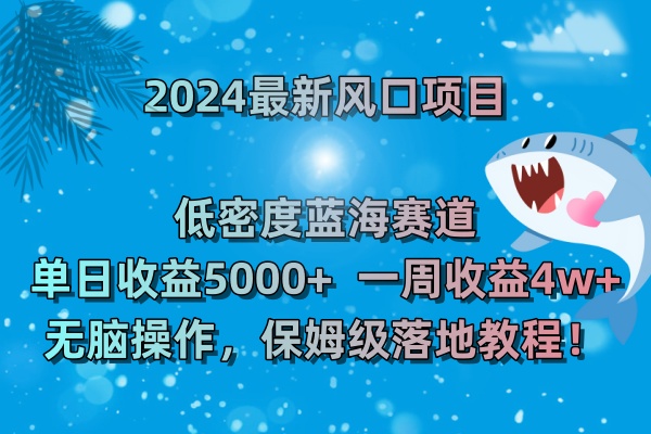 （8545期）2024最新风口项目 低密度蓝海赛道，日收益5000+周收益4w+ 无脑操作，保…| 网创圈