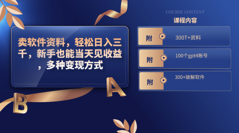 （8582期）卖软件资料，轻松日入三千，新手也能当天见收益，多种变现方式，（附300…| 网创圈