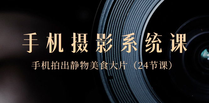 （8671期）0基础-手机摄影系统课，手机拍出静物美食大片（24节课）| 网创圈