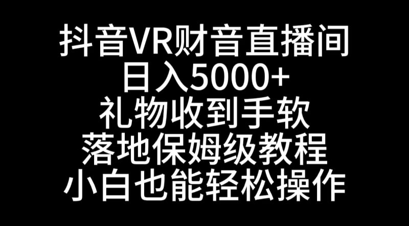 （8749期）抖音VR财神直播间，日入5000+，礼物收到手软，落地式保姆级教程，小白也…| 网创圈