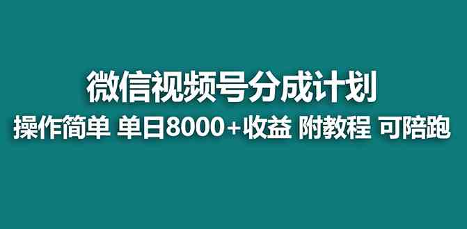 （8929期）【蓝海项目】视频号分成计划最新玩法，单天收益8000+，附玩法教程，24年…| 网创圈