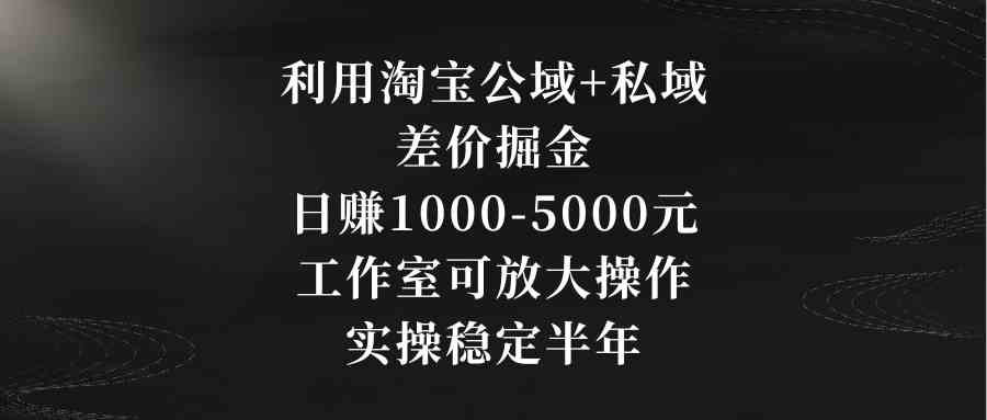 （8952期）利用淘宝公域+私域差价掘金，日赚1000-5000元，工作室可放大操作，实操…| 网创圈