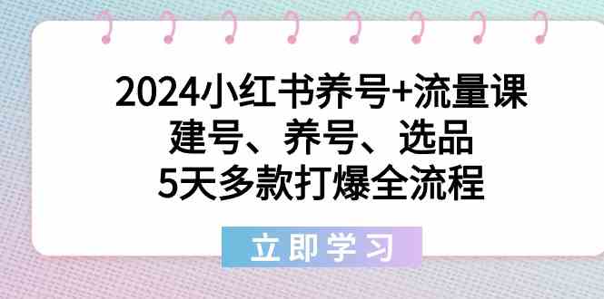 （8974期）2024小红书养号+流量课：建号、养号、选品，5天多款打爆全流程| 网创圈