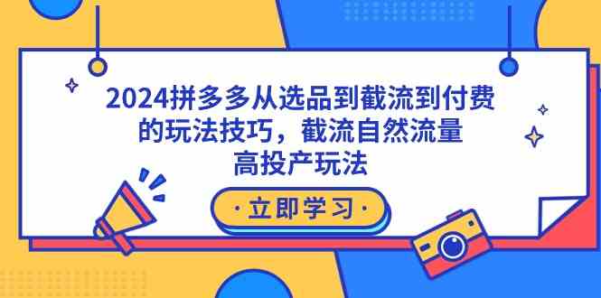 （9037期）2024拼多多从选品到截流到付费的玩法技巧，截流自然流量玩法，高投产玩法| 网创圈