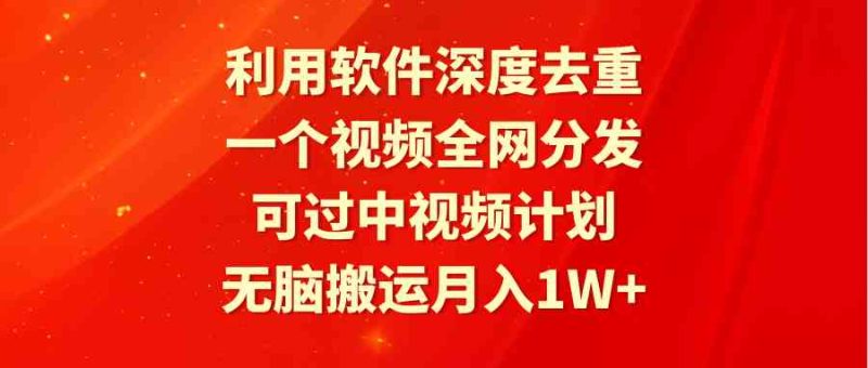 （9224期）利用软件深度去重，一个视频全网分发，可过中视频计划，无脑搬运月入1W+| 网创圈