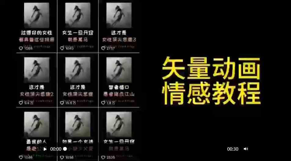 （9334期）矢量动画情感教程：高点赞涨粉，适合情感、思维、创业教育等赛道| 网创圈
