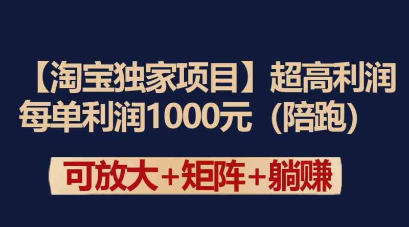 （9413期）【淘宝独家项目】超高利润：每单利润1000元| 网创圈