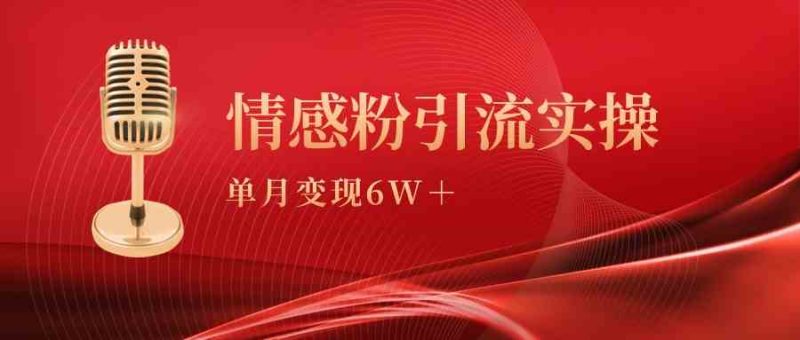（9473期）单月变现6w+，情感粉引流变现实操课| 网创圈