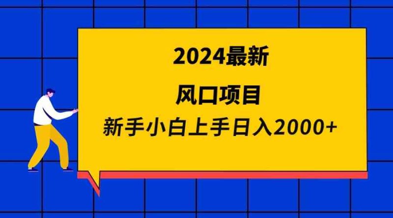 （9483期）2024最新风口项目 新手小白日入2000+| 网创圈