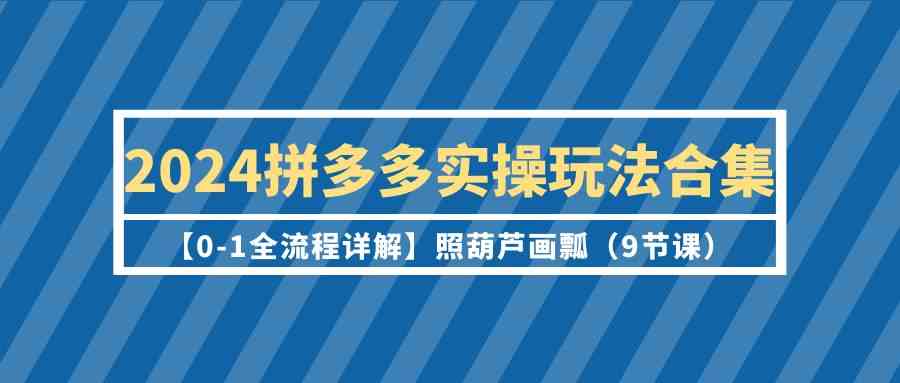 （9559期）2024拼多多实操玩法合集【0-1全流程详解】照葫芦画瓢（9节课）| 网创圈