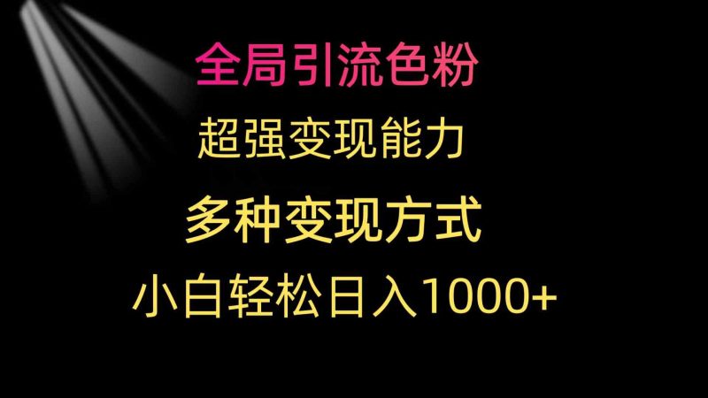 （9680期）全局引流色粉 超强变现能力 多种变现方式 小白轻松日入1000+| 网创圈