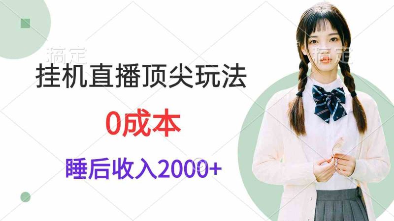 （9715期）挂机直播顶尖玩法，睡后日收入2000+、0成本，视频教学| 网创圈