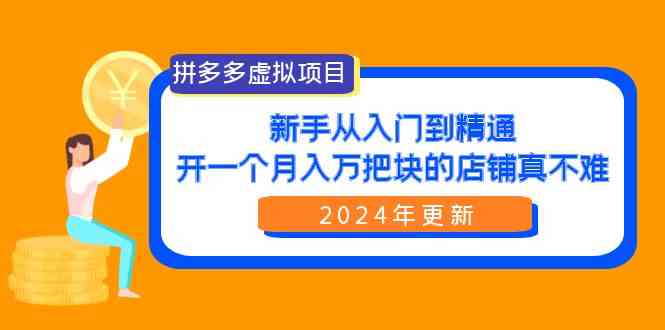 （9744期）拼多多虚拟项目：入门到精通，开一个月入万把块的店铺 真不难（24年更新）| 网创圈
