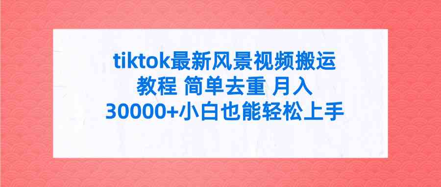 （9804期）tiktok最新风景视频搬运教程 简单去重 月入30000+附全套工具| 网创圈