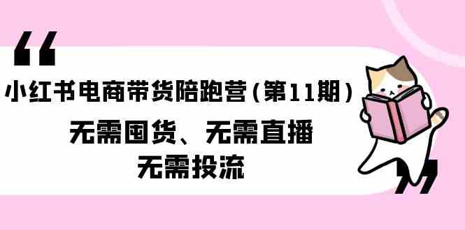 （9996期）小红书电商带货陪跑营(第11期)无需囤货、无需直播、无需投流（送往期10套）| 网创圈