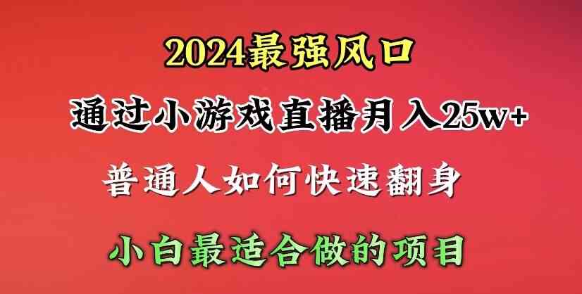 （10020期）2024年最强风口，通过小游戏直播月入25w+单日收益5000+小白最适合做的项目| 网创圈