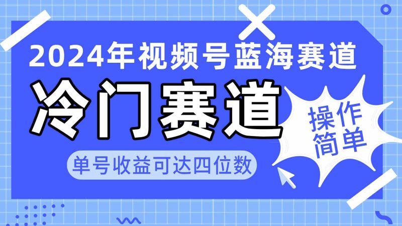 （10195期）2024视频号冷门蓝海赛道，操作简单 单号收益可达四位数（教程+素材+工具）| 网创圈