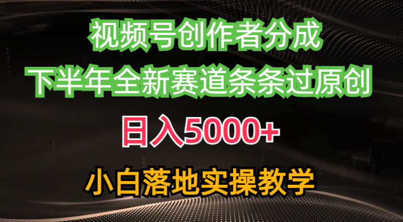 （10294期）视频号创作者分成最新玩法，日入5000+  下半年全新赛道条条过原创，小…| 网创圈