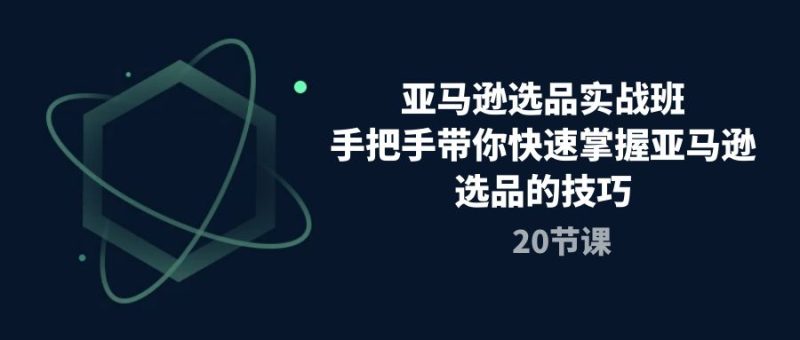 （10533期）亚马逊选品实战班，手把手带你快速掌握亚马逊选品的技巧（20节课）| 网创圈