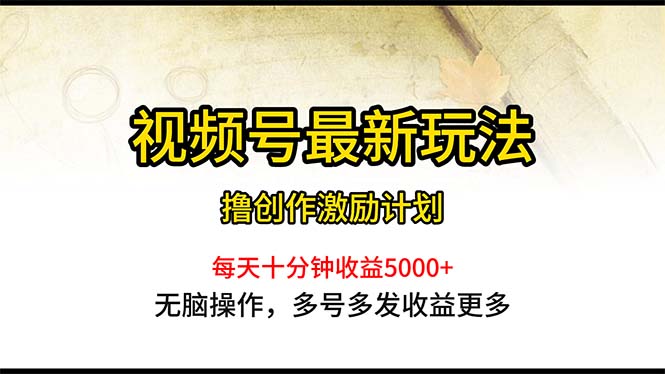 （10591期）视频号最新玩法，每日一小时月入5000+| 网创圈