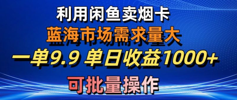 （10579期）利用咸鱼卖烟卡，蓝海市场需求量大，一单9.9单日收益1000+，可批量操作| 网创圈