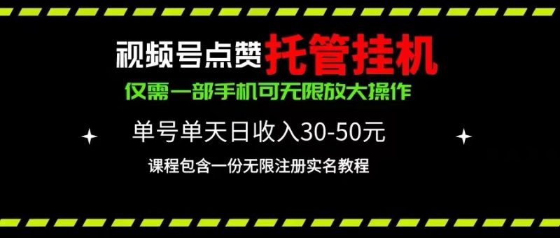（10644期）视频号点赞托管挂机，单号单天利润30~50，一部手机无限放大（附带无限…| 网创圈