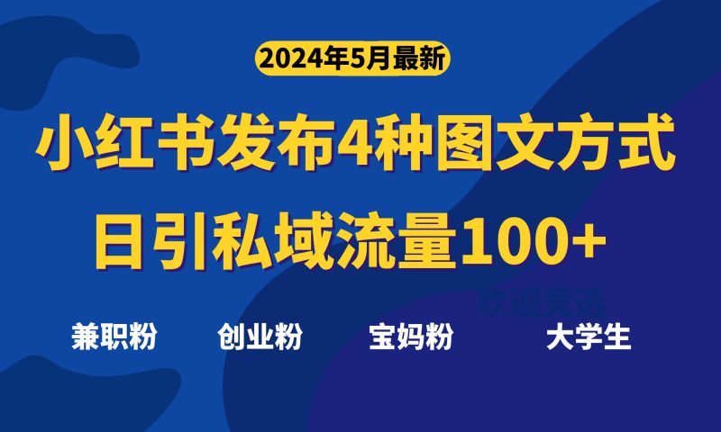 （10677期）最新小红书发布这四种图文，日引私域流量100+不成问题，| 网创圈