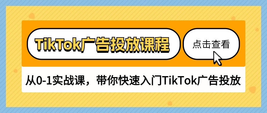 （10731期）TikTok广告投放课程，从0-1实战课，带你快速入门TikTok广告投放（30节课）| 网创圈