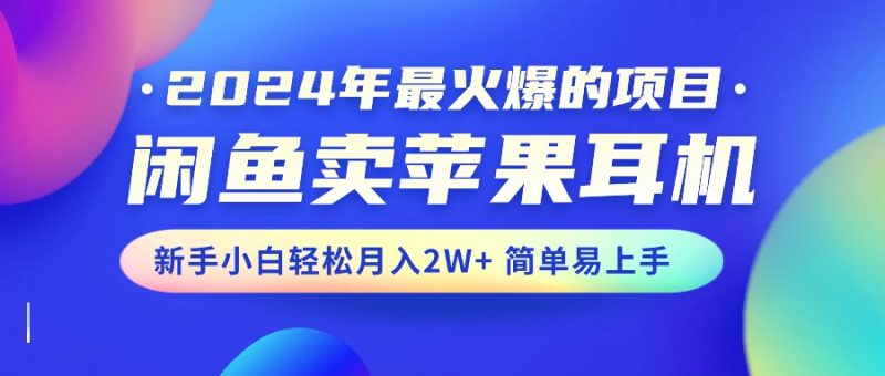 （10863期）2024年最火爆的项目，闲鱼卖苹果耳机，新手小白轻松月入2W+简单易上手| 网创圈