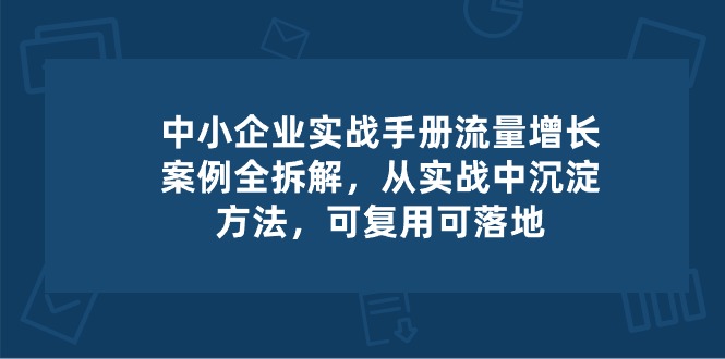 （10889期）中小 企业 实操手册-流量增长案例拆解，从实操中沉淀方法，可复用可落地| 网创圈