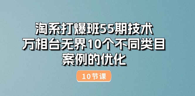 （10996期）淘系打爆班55期技术：万相台无界10个不同类目案例的优化（10节）| 网创圈