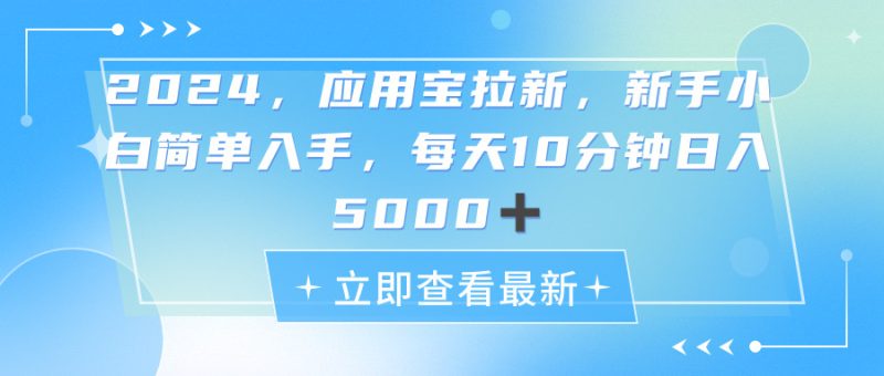 （11236期）2024应用宝拉新，真正的蓝海项目，每天动动手指，日入5000+| 网创圈