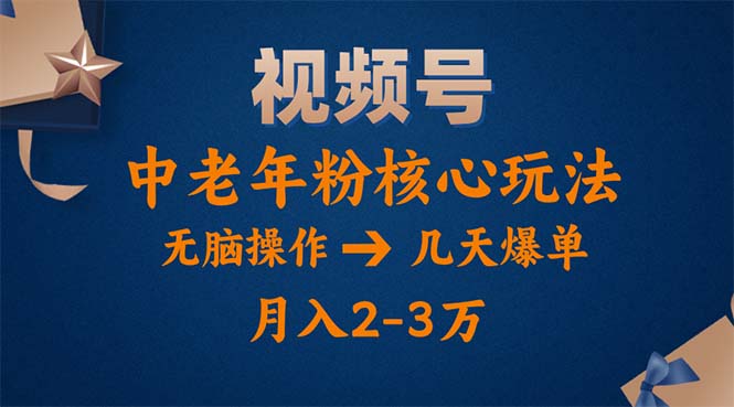 （11288期）视频号火爆玩法，高端中老年粉核心打法，无脑操作，一天十分钟，月入两万| 网创圈