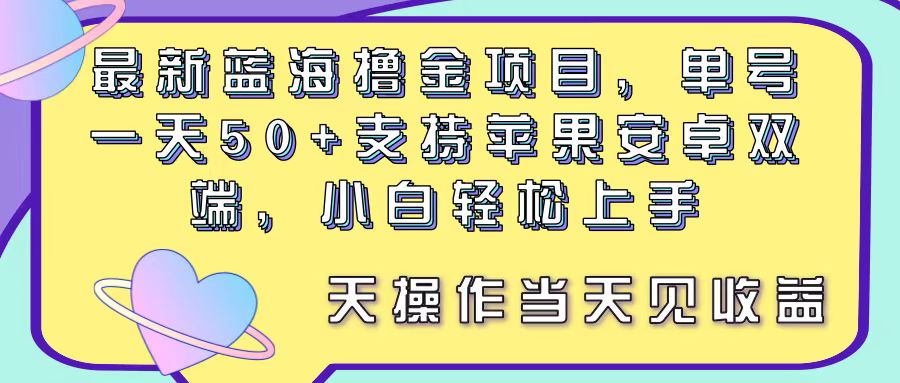 （11287期）最新蓝海撸金项目，单号一天50+， 支持苹果安卓双端，小白轻松上手 当…| 网创圈