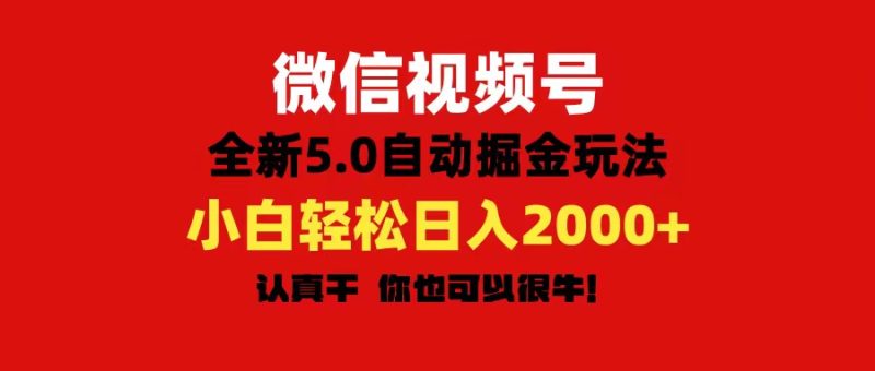 （11332期）微信视频号变现，5.0全新自动掘金玩法，日入利润2000+有手就行| 网创圈