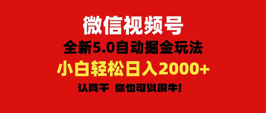 （11332期）微信视频号变现，5.0全新自动掘金玩法，日入利润2000+有手就行| 网创圈
