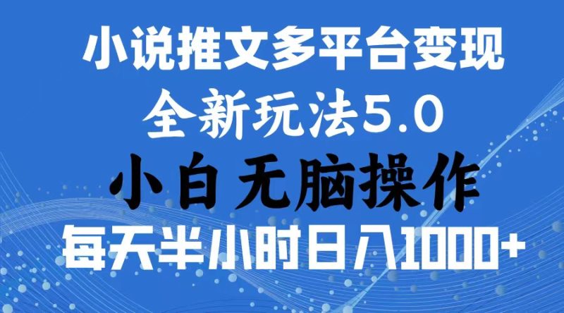 （11323期）2024年6月份一件分发加持小说推文暴力玩法 新手小白无脑操作日入1000+ …| 网创圈