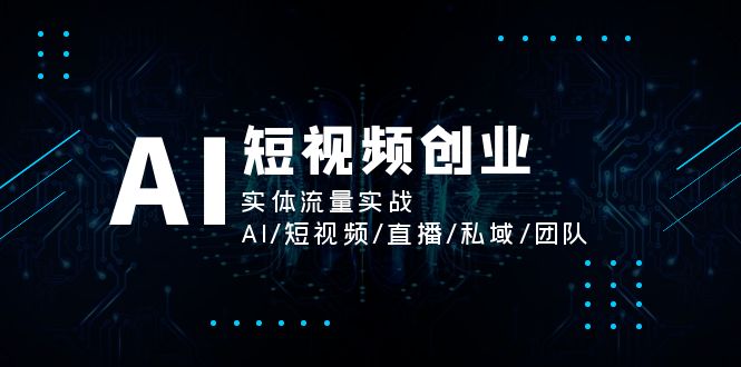 （11566期）AI短视频创业，实体流量实战，AI/短视频/直播/私域/团队| 网创圈
