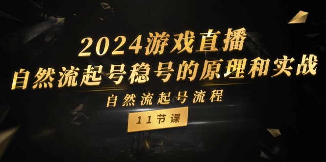 （11653期）2024游戏直播-自然流起号稳号的原理和实战，自然流起号流程（11节）| 网创圈