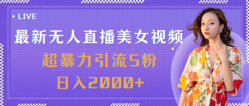 （11664期）最新无人直播美女视频，超暴力引流S粉日入2000+| 网创圈