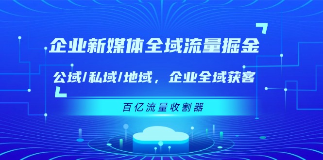 （11666期）企业 新媒体 全域流量掘金：公域/私域/地域 企业全域获客 百亿流量 收割器| 网创圈
