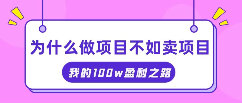 （11893期）抓住互联网创业红利期，我通过卖项目轻松赚取100W+| 网创圈