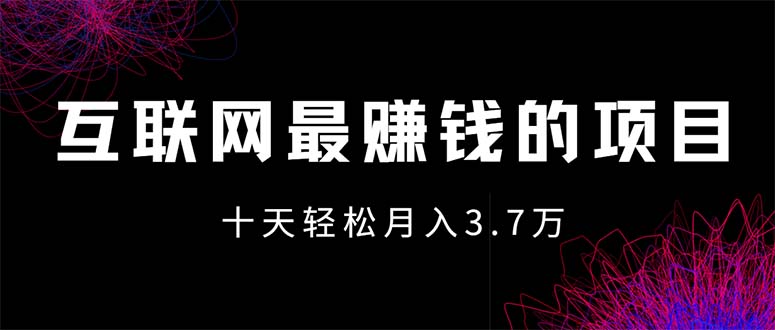 （12396期）互联网最赚钱的项目没有之一，轻松月入7万+，团队最新项目| 网创圈
