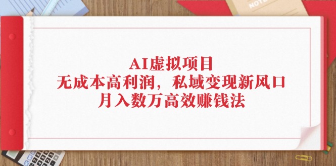（12355期）AI虚拟项目：无成本高利润，私域变现新风口，月入数万高效赚钱法| 网创圈