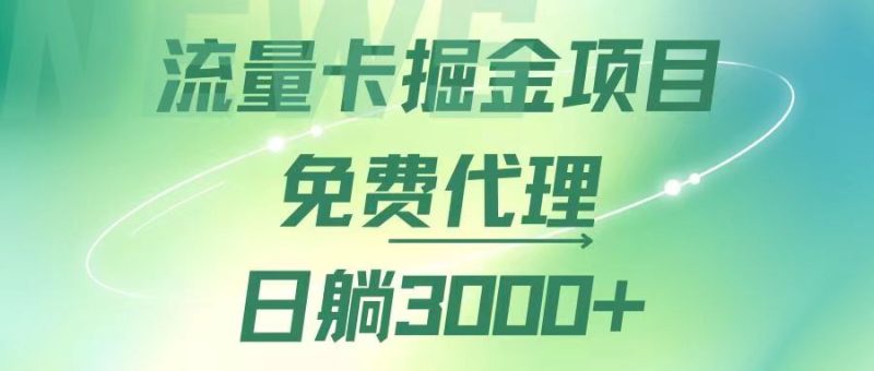 （12321期）流量卡掘金代理，日躺赚3000+，变现暴力，多种推广途径| 网创圈