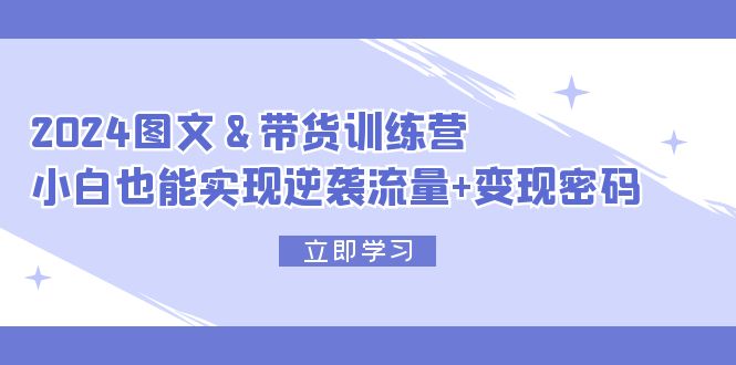 （12137期）2024 图文+带货训练营，小白也能实现逆袭流量+变现密码| 网创圈