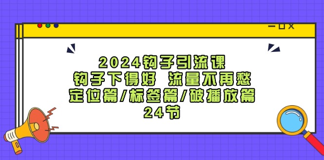 （12097期）2024钩子·引流课：钩子下得好 流量不再愁，定位篇/标签篇/破播放篇/24节| 网创圈